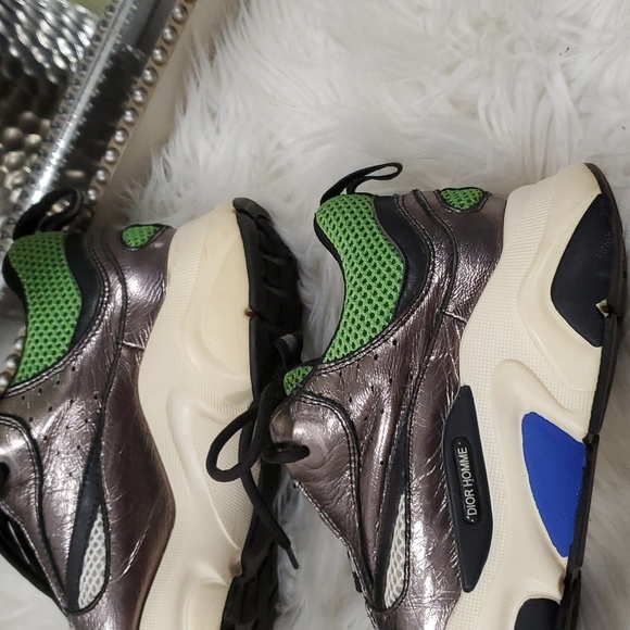 Dior homme green silver sneakers size 38 us 8 - Picture 3 of 17